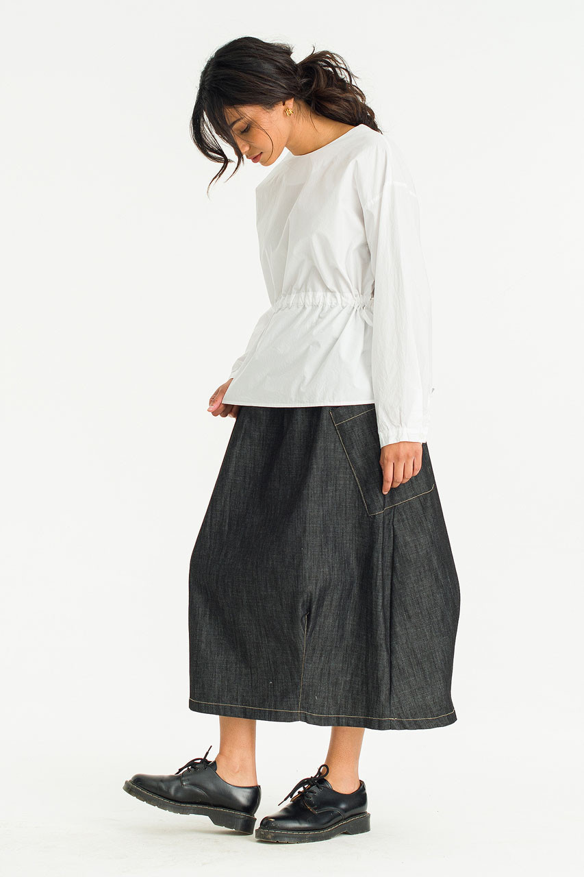 Aoi Waist String Pocket Skirt, Black