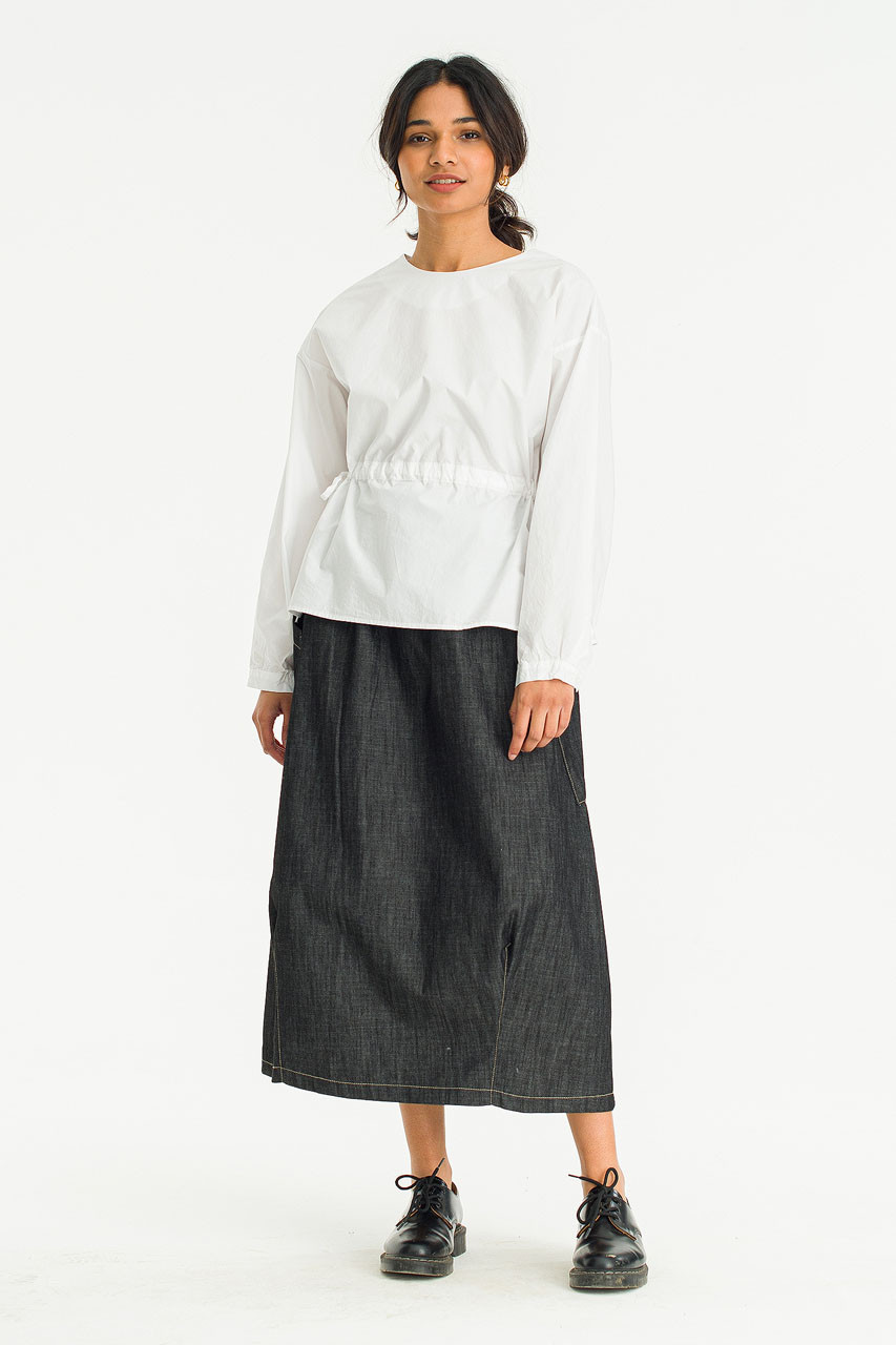 Aya Side Ribbon Blouse, Ivory