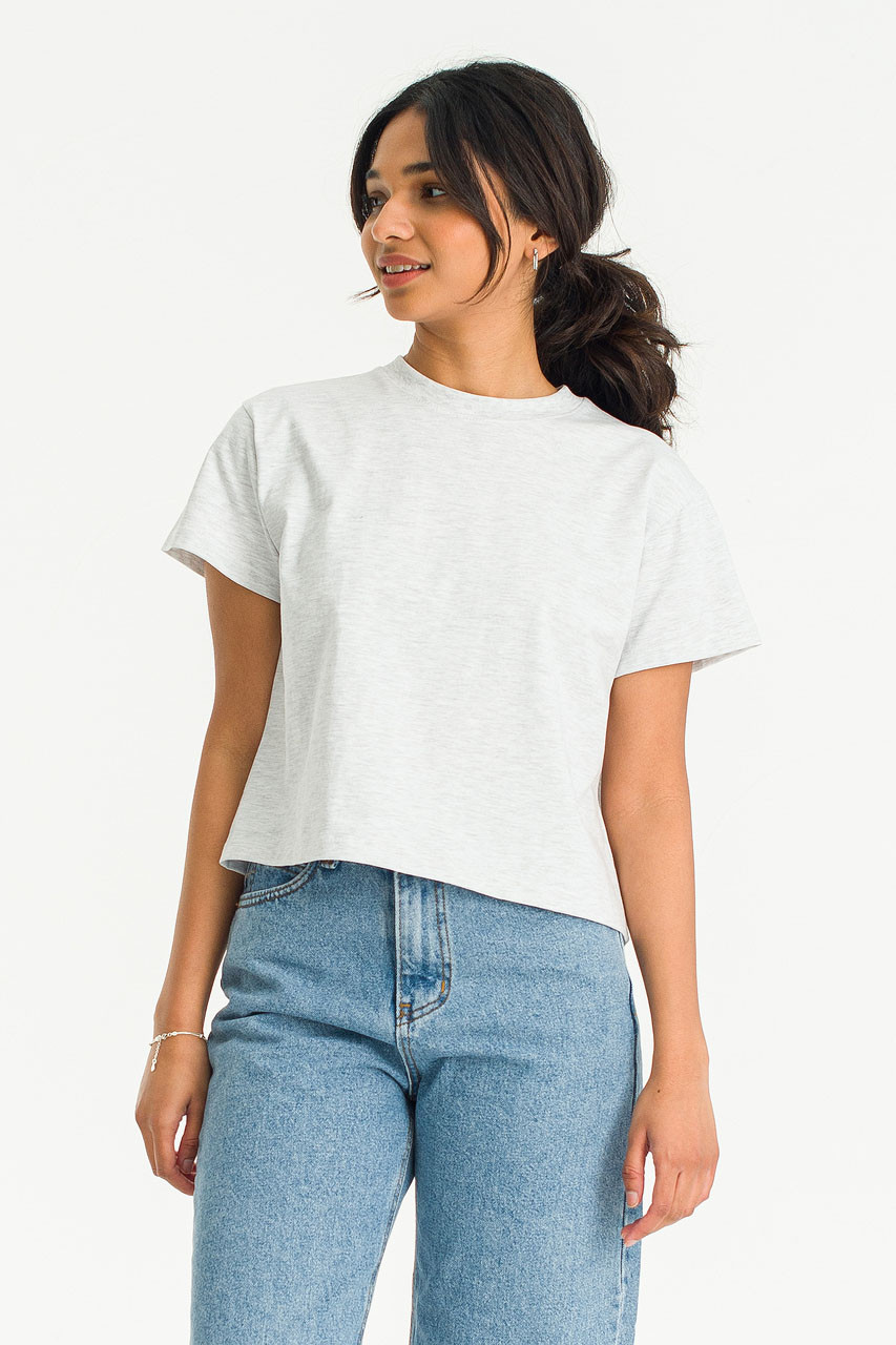 Anais Crop Tee, Stone