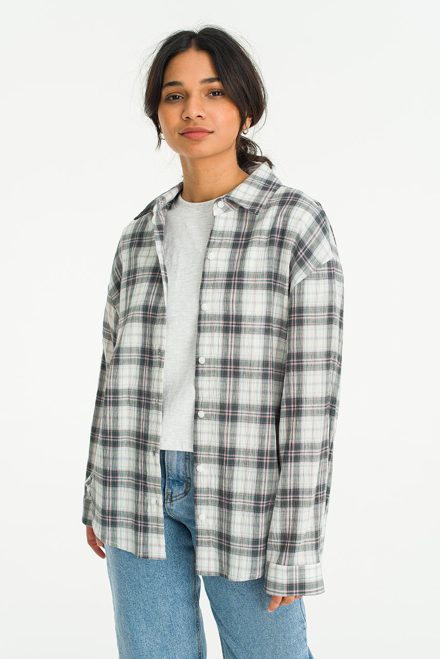 Claire Soft Check Shirt, Mint
