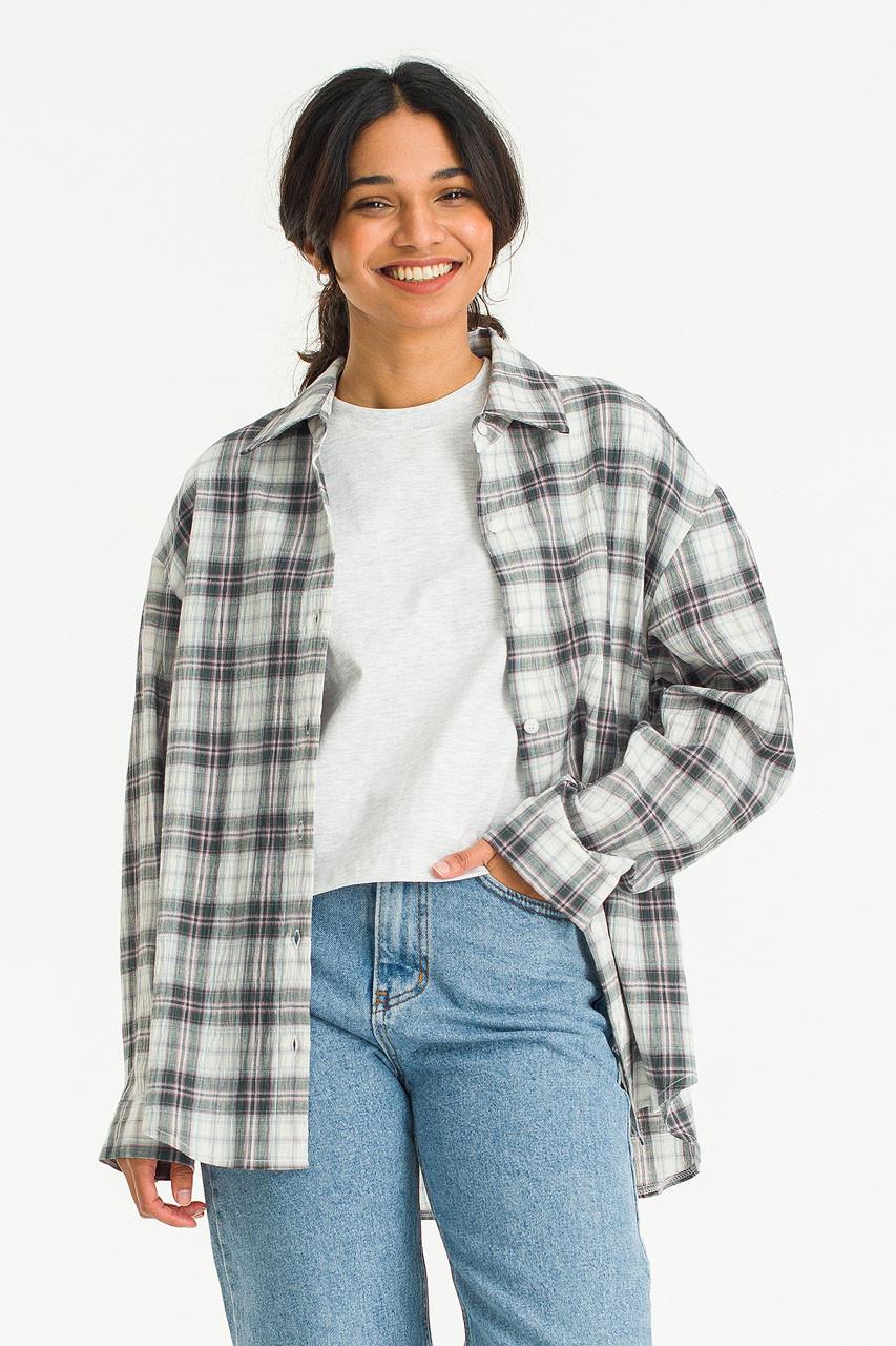 Claire Soft Check Shirt, Mint