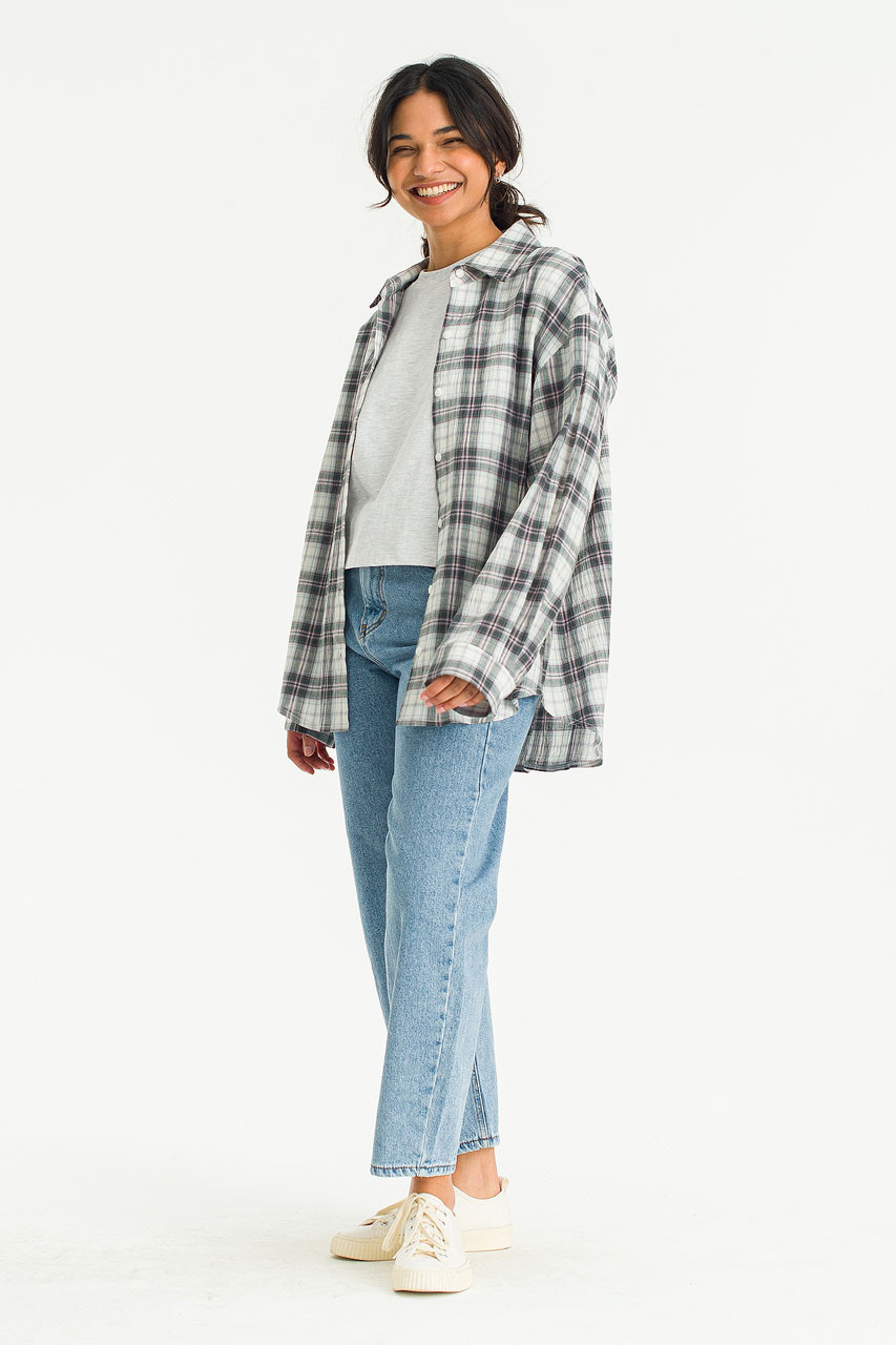 Claire Soft Check Shirt, Mint