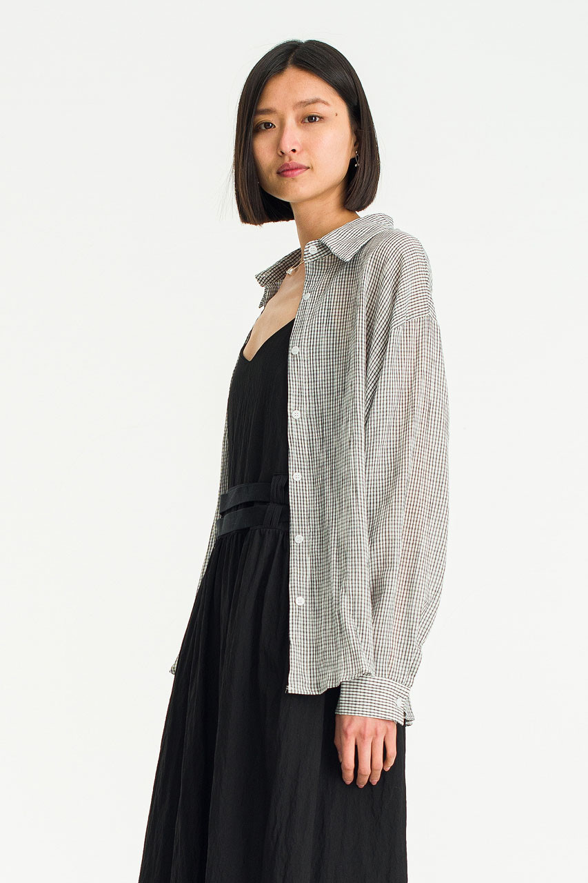 Hanako Over Check Shirt, Ivory