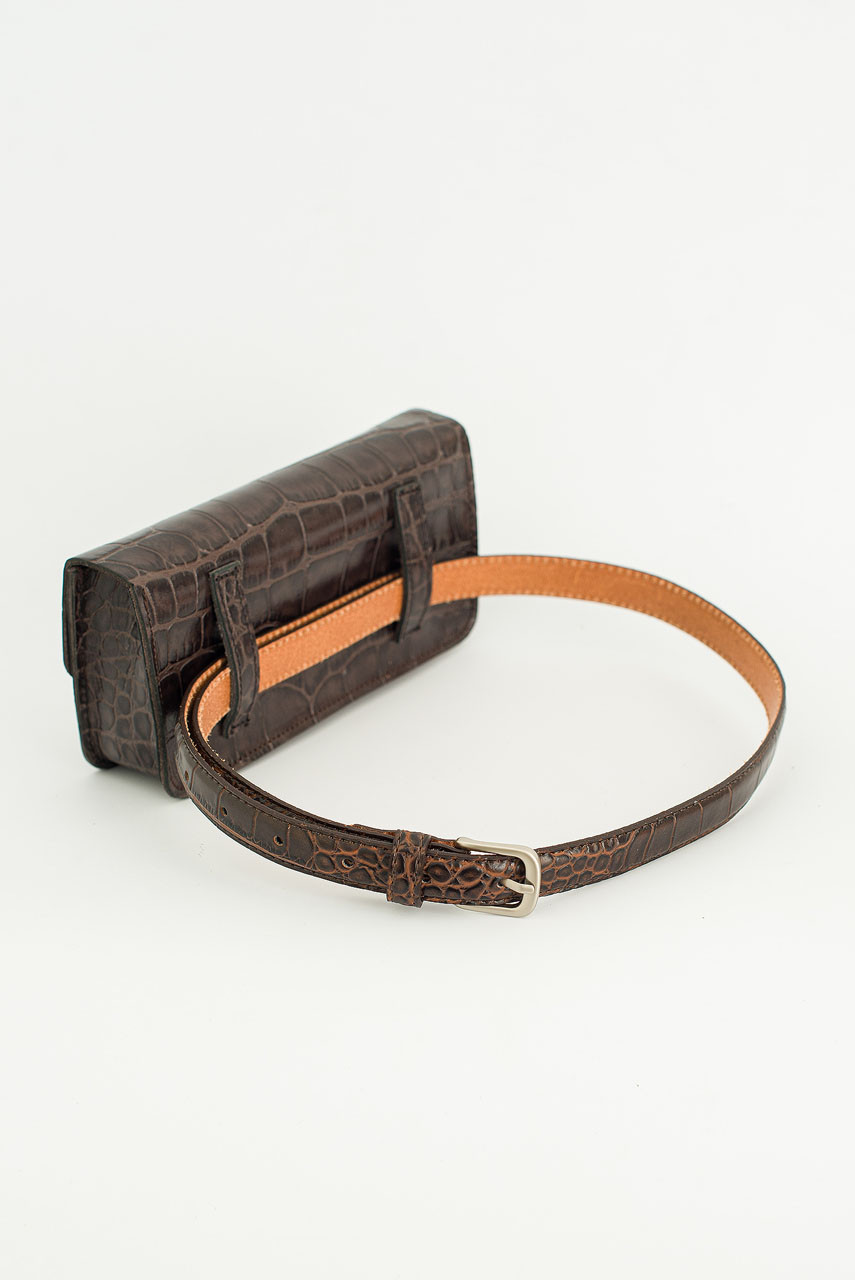 【IONSEOUL】2color Omb leather buckle shoulder bag 4FM138 Buckle Shouder Bag, Brown