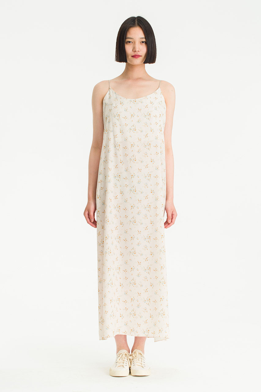 Alessia Flower Slip Dress, Ivory