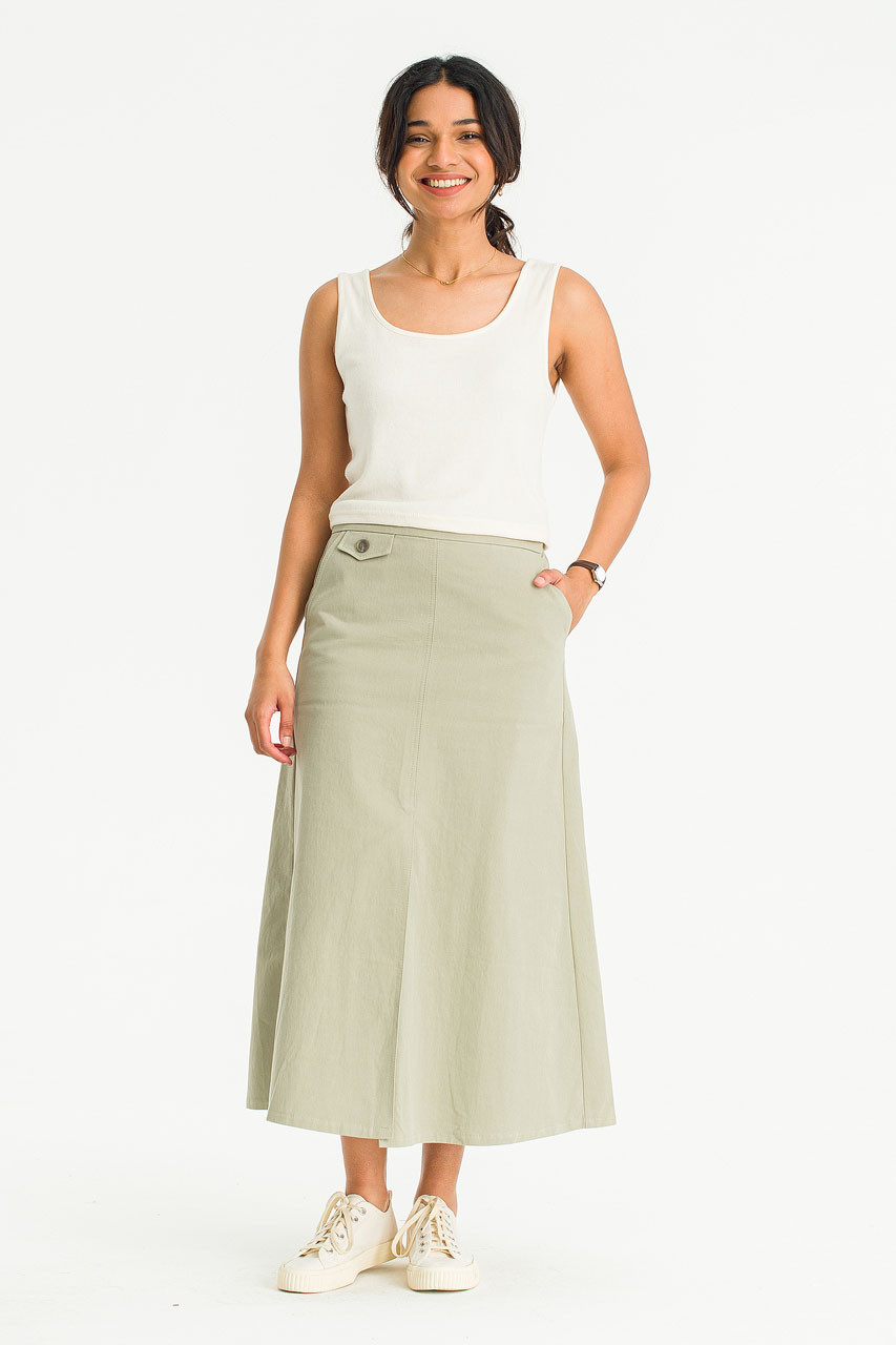 Gia Slit A Line Skirt, Khaki