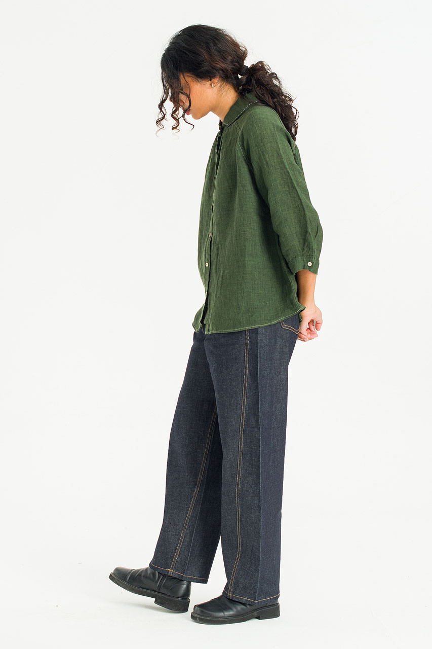 Adele Check Blouse, Khaki