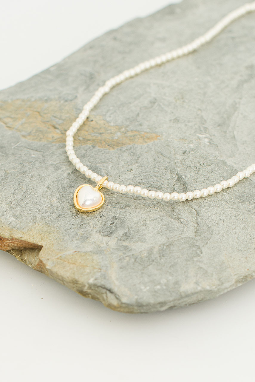 Orla Pearl Pendant Choker, Gold Colour Plated