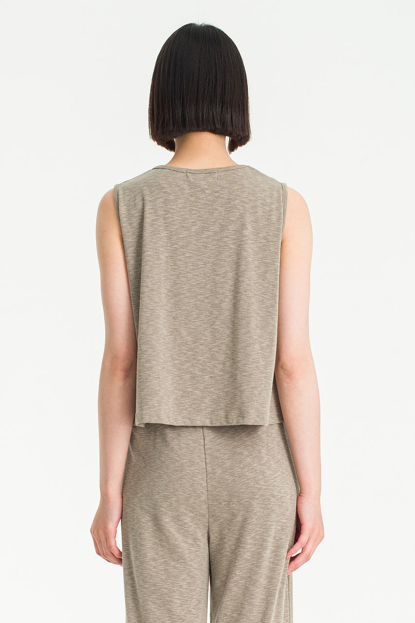 Adeline Sleeveless Tee, Khaki