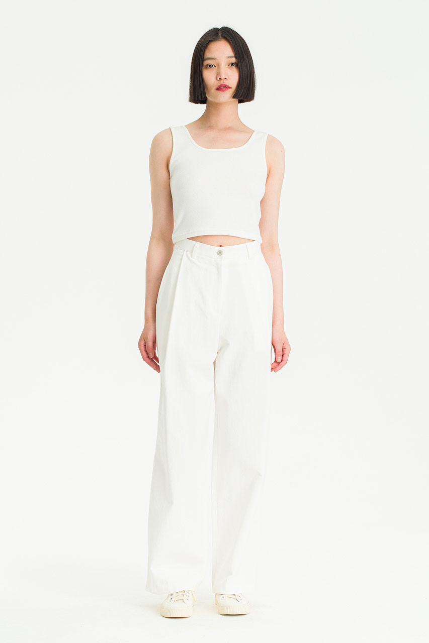 Sleeveless Crop Tee, Ivory