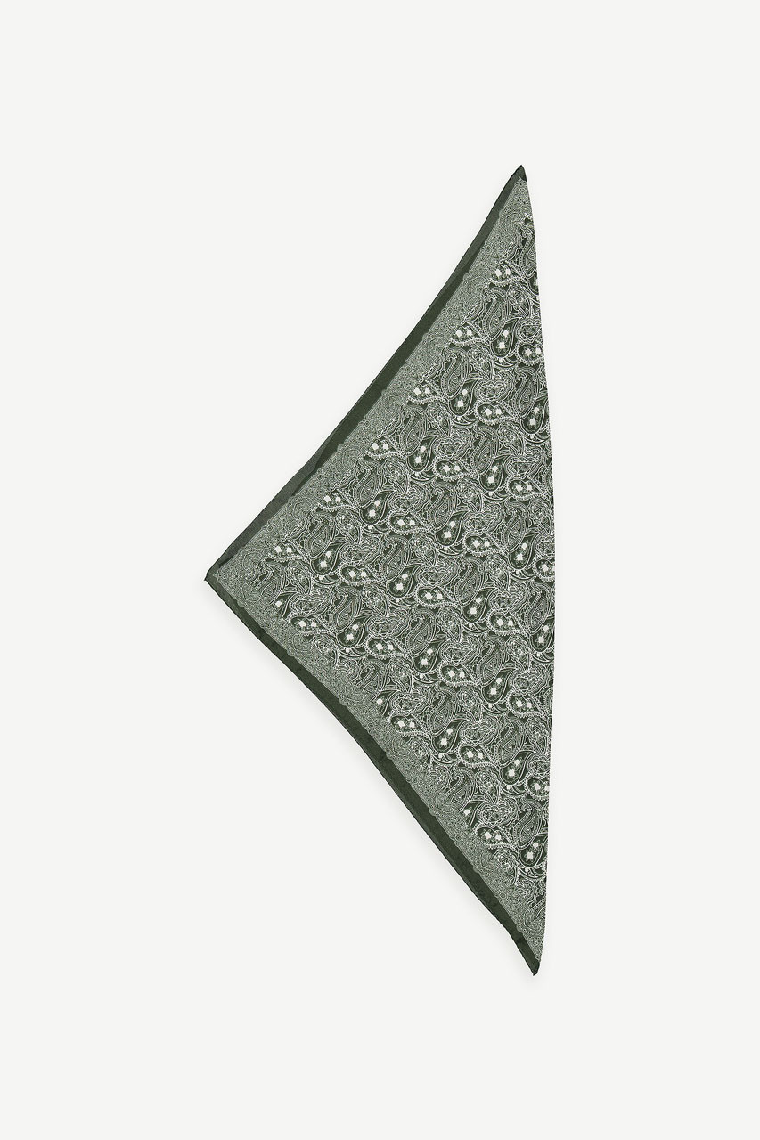 Paisly Printed Scarf, Khaki