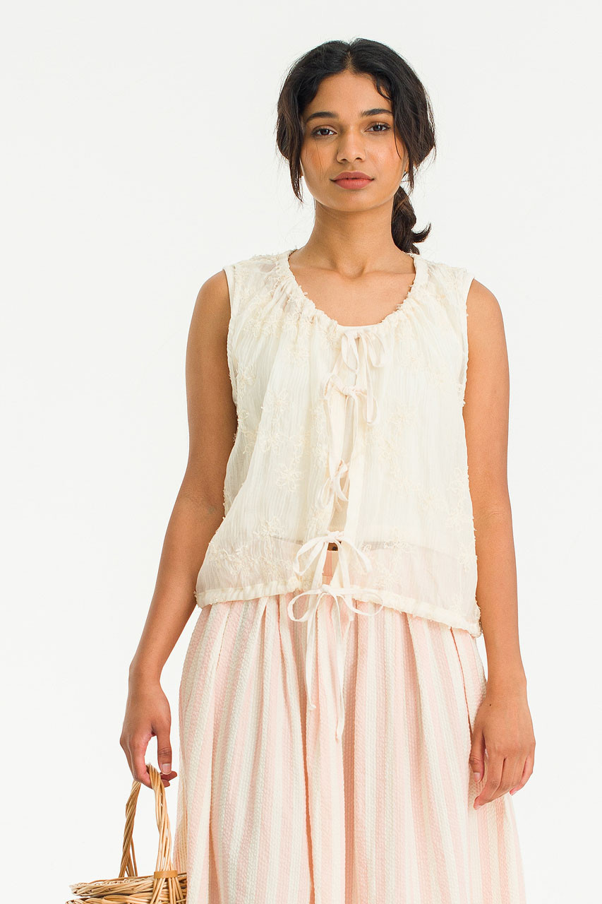 Ludovica Ribbon Blouse, Ivory