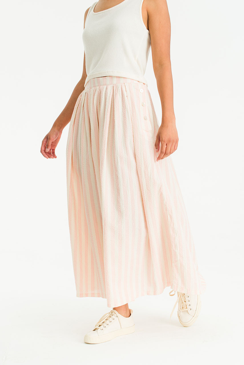 Soi Pin Stripe Maxi Skirt, Pink