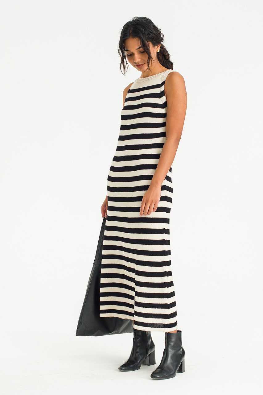 shéller 2way lace stripe long dress