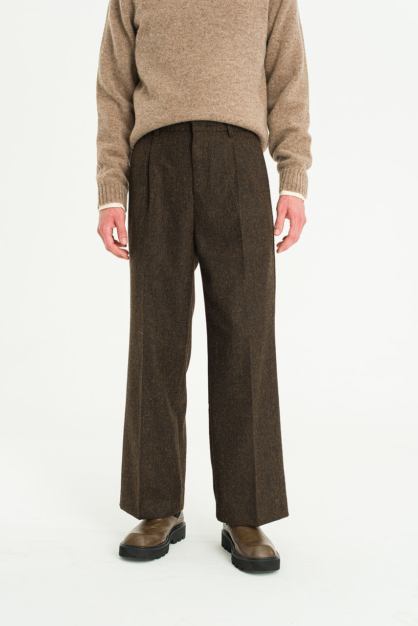 Menswear | Wide-Cut Volk Trousers, Chestnut