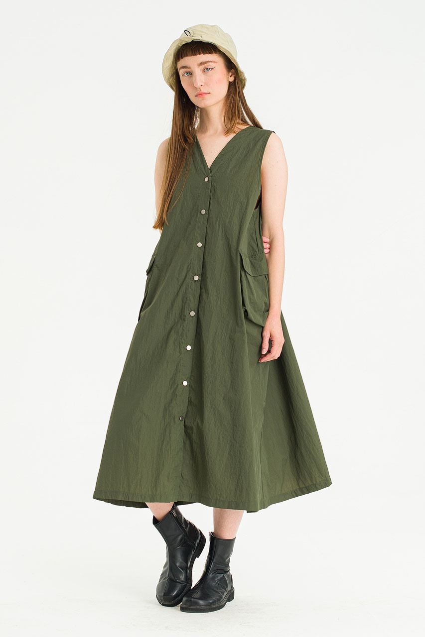 Lucia Pocket Point Dress, Khaki