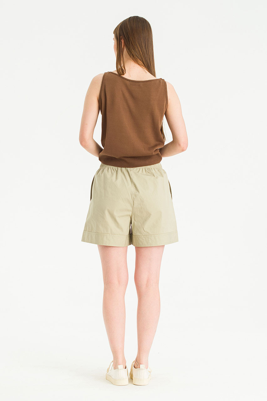 Boat Neck Sleeveless Knit, Brown