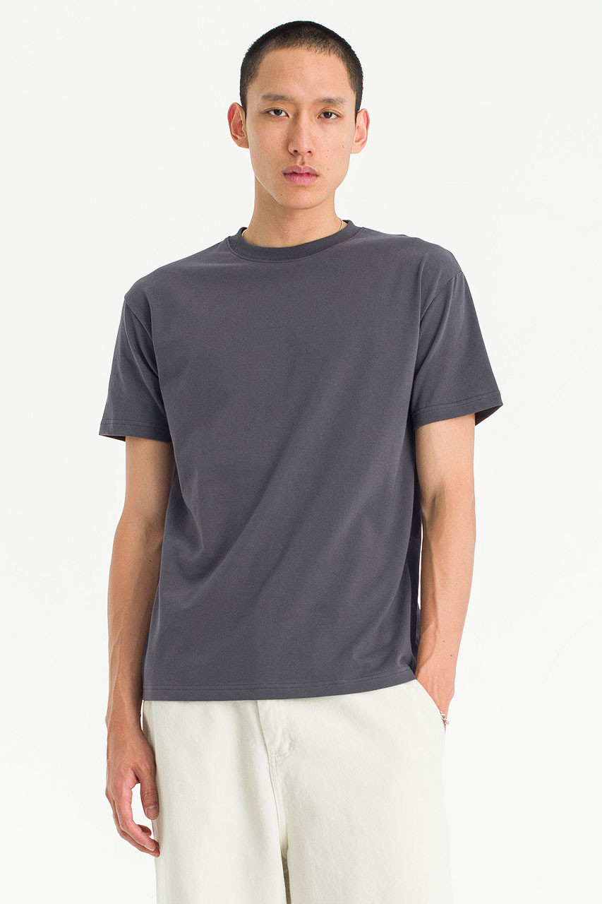 Menswear | Fitted Rib Tee, Charcoal