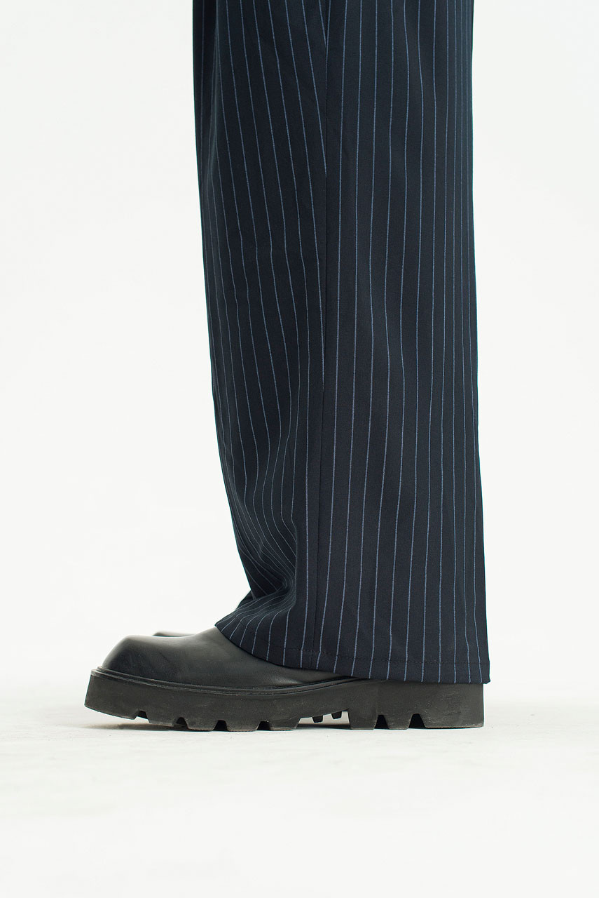 Menswear | Pinstripe Suit Trousers, Navy