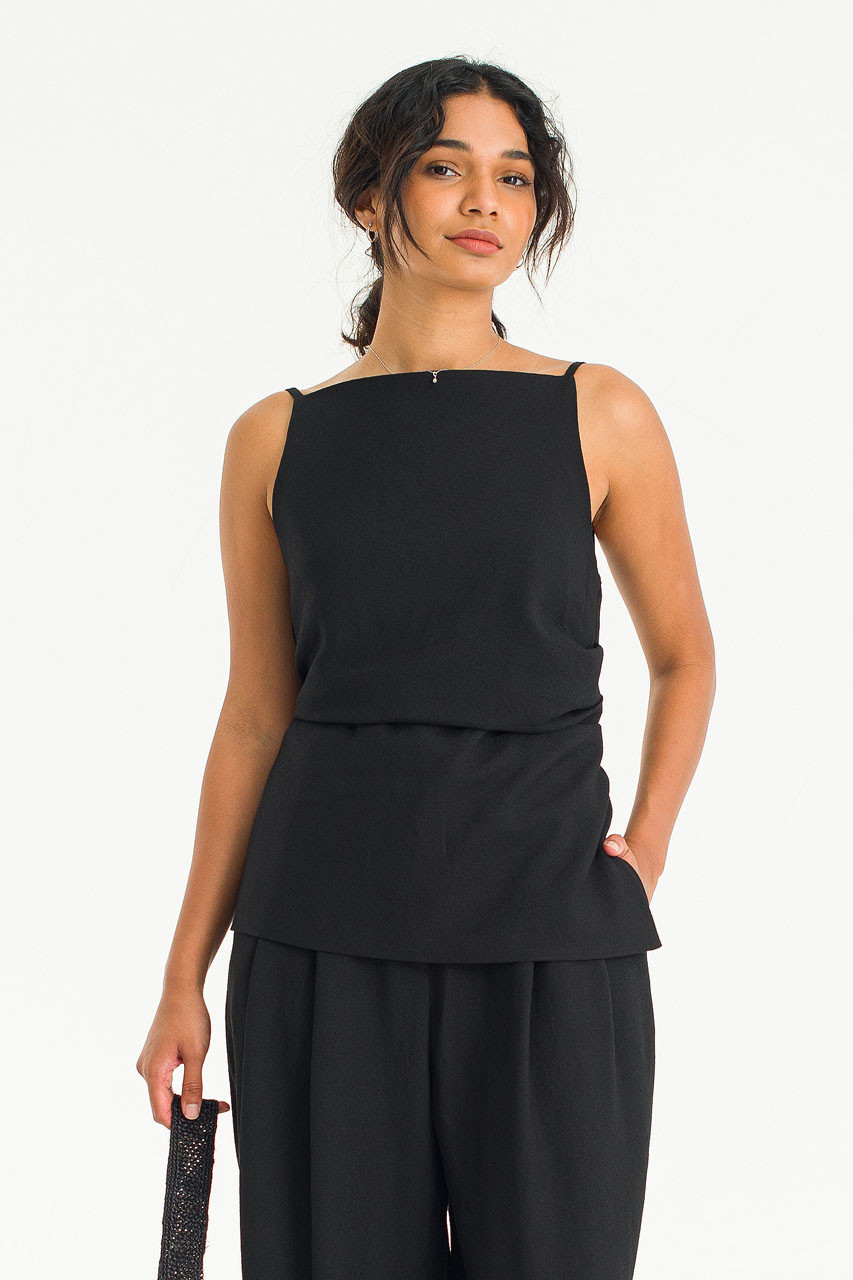 Mizuki Ribbon Cami Top, Black