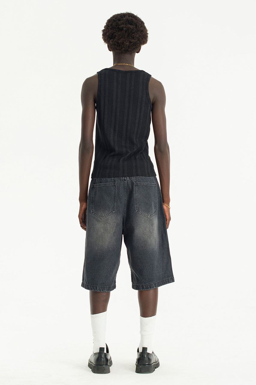 Menswear | Denim Bermuda Shorts, Black Denim