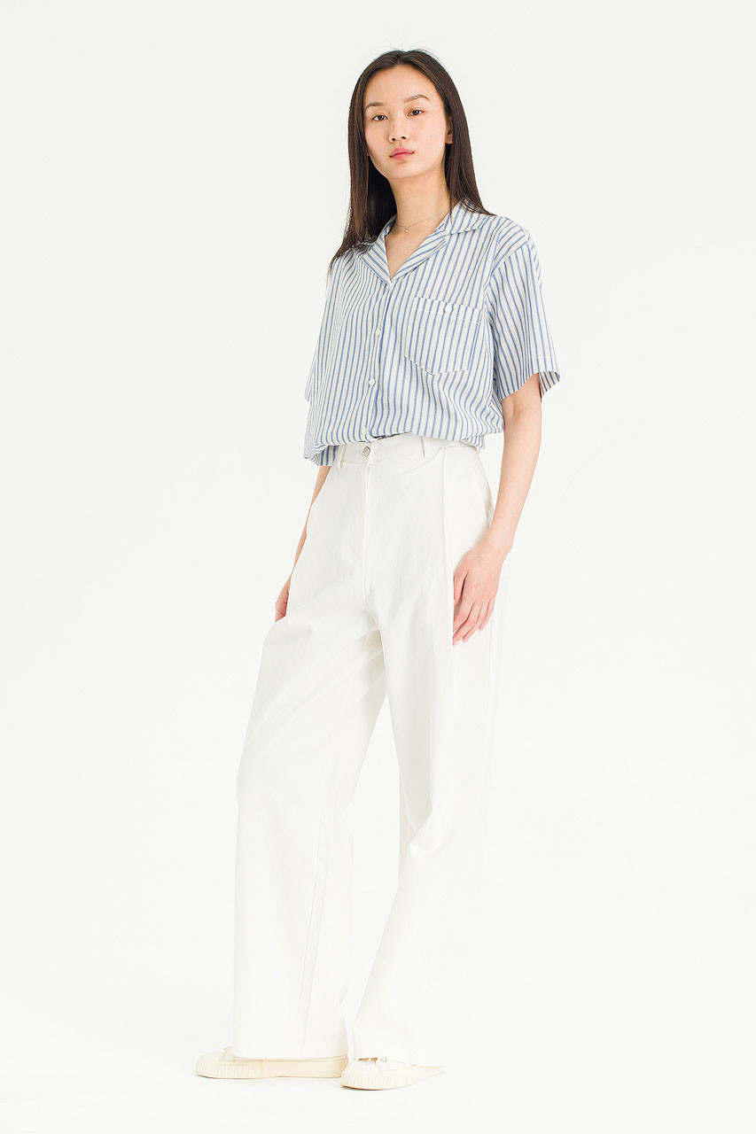 Lili Cotton Pintuck Chino, Ivory
