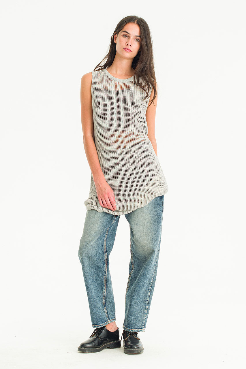Fisher Net Sleeveless Knit Tunic, Grey