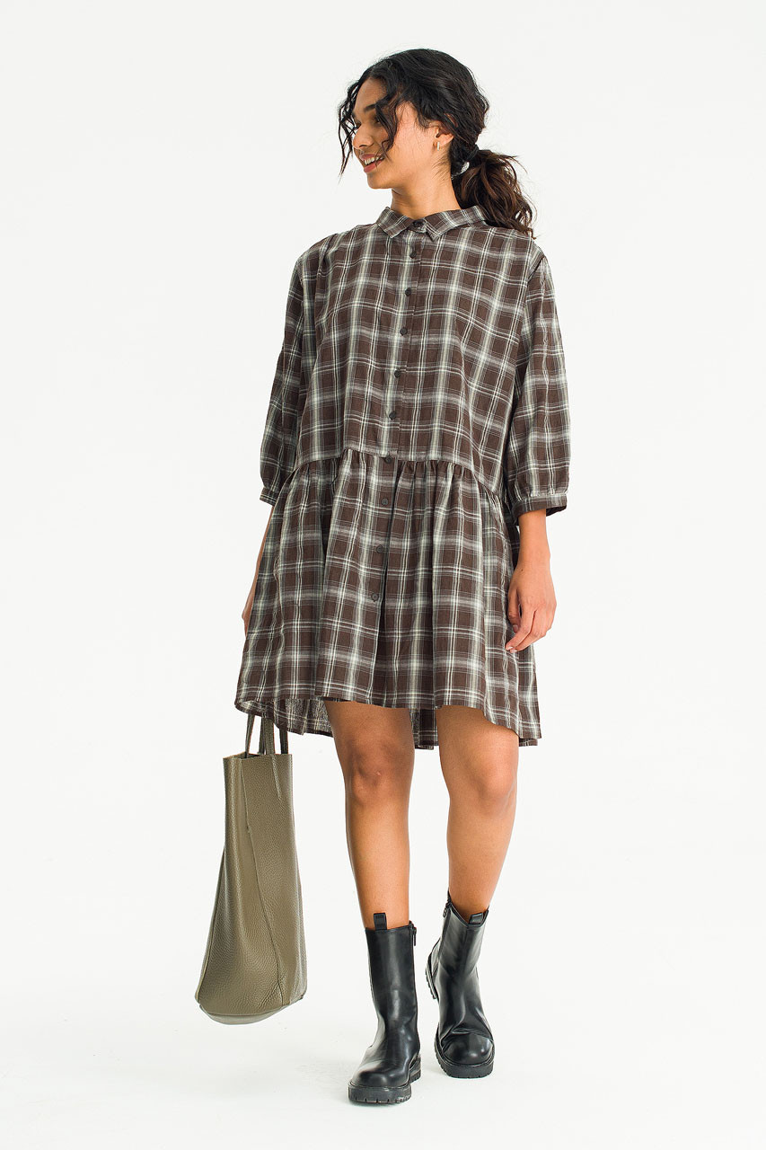 herlipto Checked Shirt Mini Dress HER LIP TO Check shirt