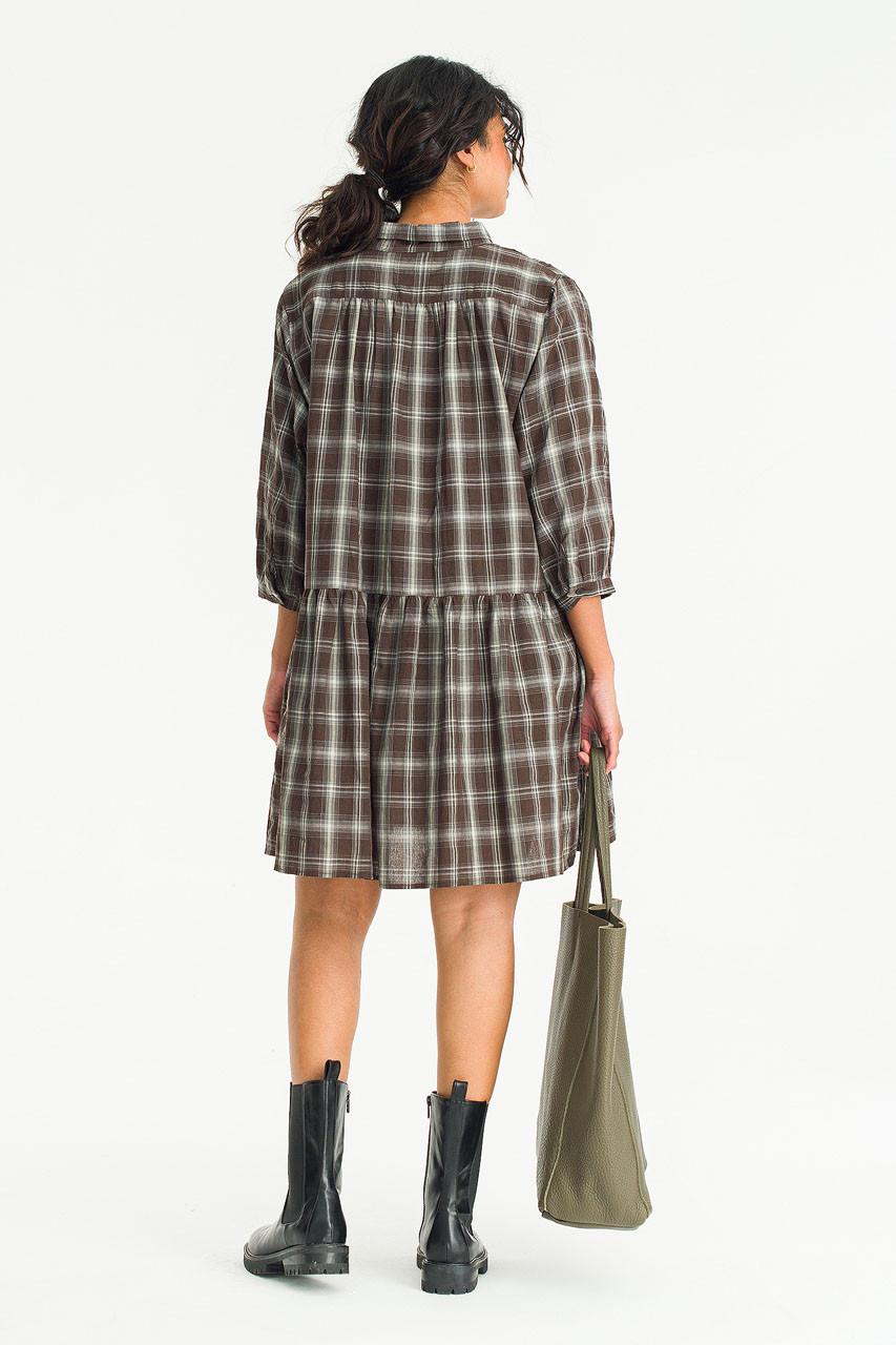 【正規品】Checked Shirt Mini Dress Miu Miu Checked Mini Dress | Neutrals | FARFETCH