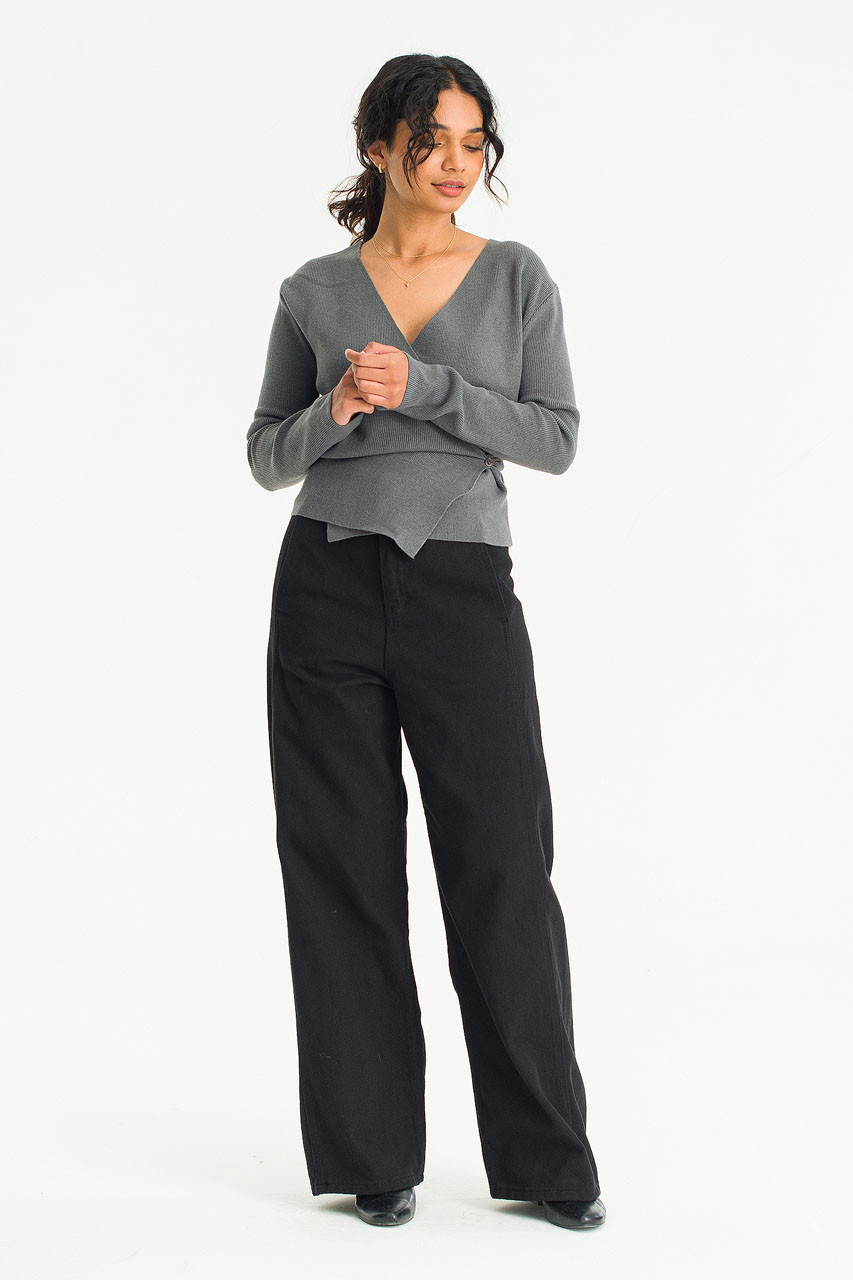 Hana Wrap Knit, Grey