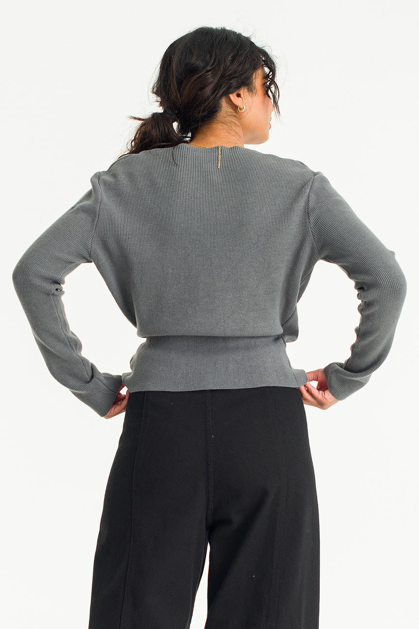 Hana Wrap Knit, Grey