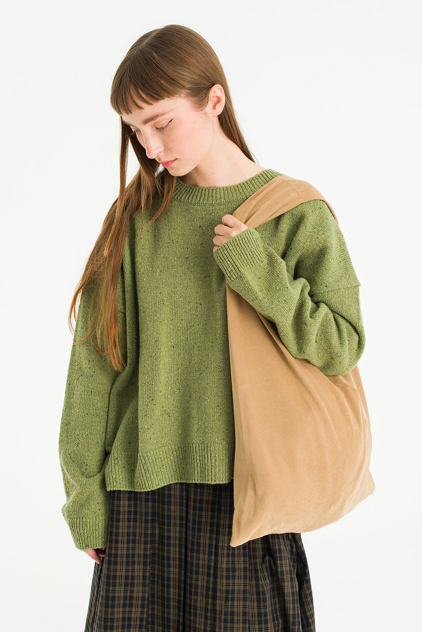 Nia Faux Suede Bag, Beige