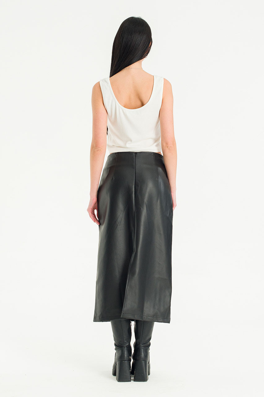 DEMI BLACK BLACK FAUX LEATHER 24 ブラック demiBlackxBlack-