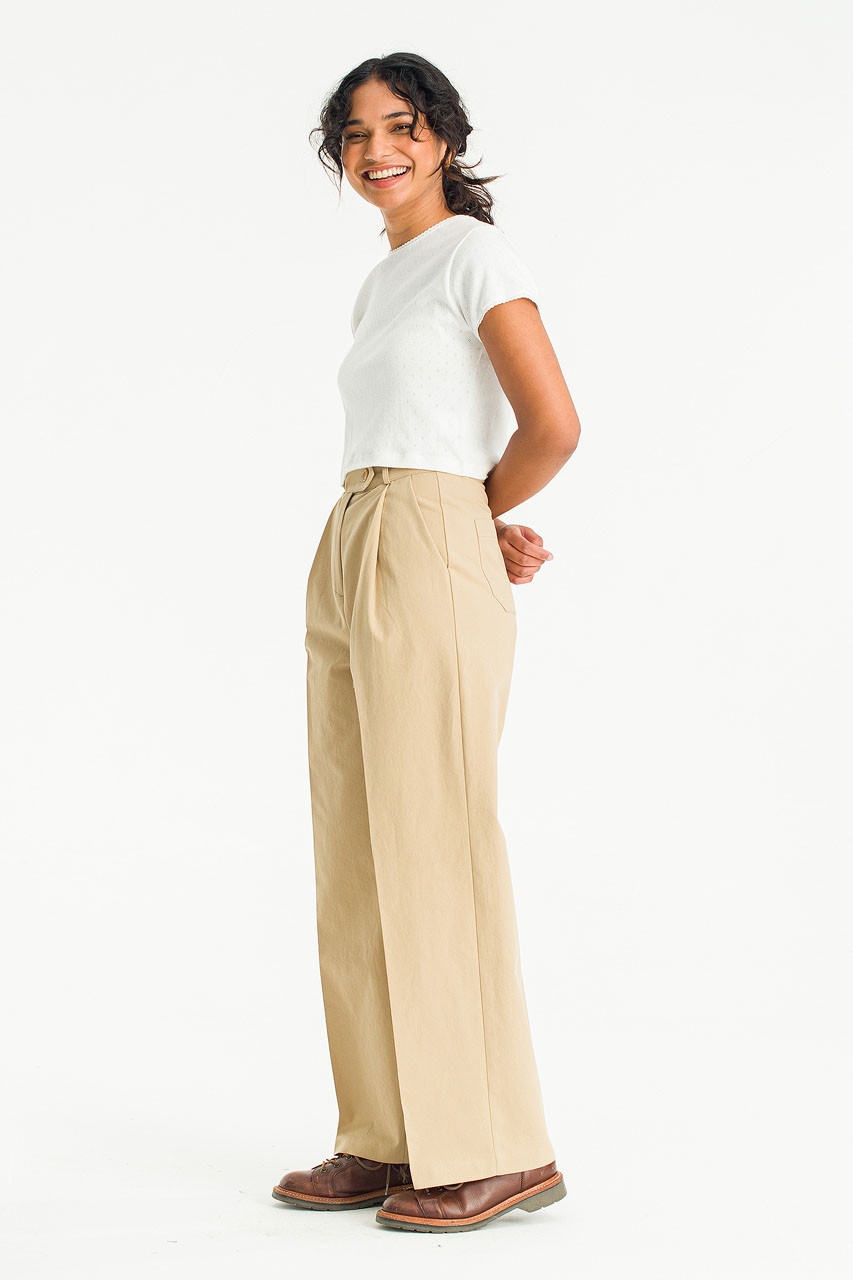 Base Cotton Pants, Beige