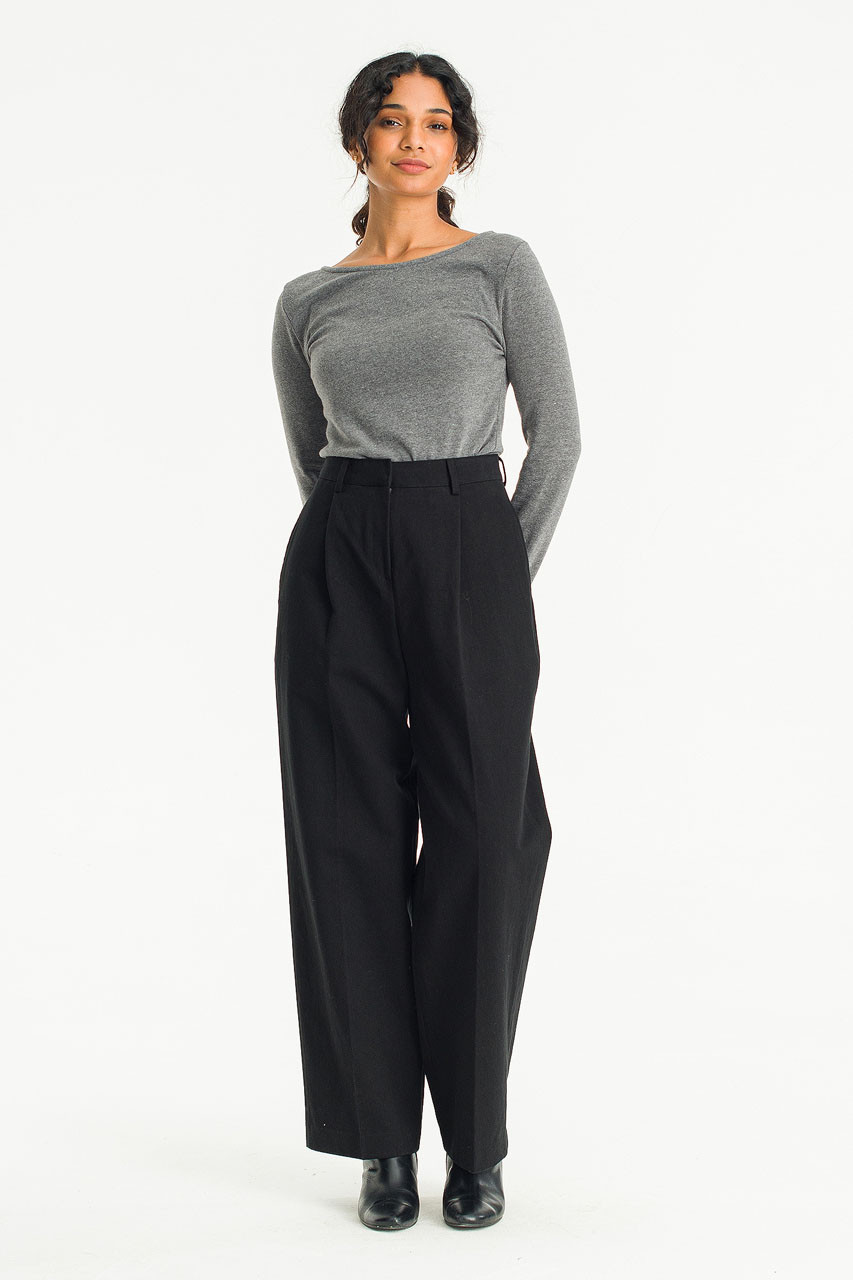 Haim Cotton Pleated Pants, Black