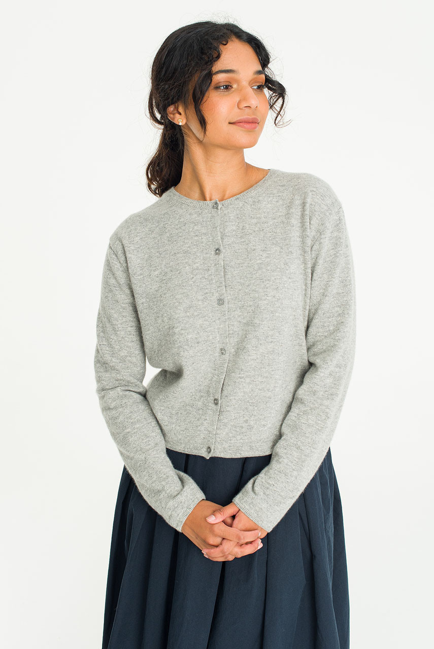 Emma knit flare cardigan set グレー ANDMARY】Emma knit flare cardigan set