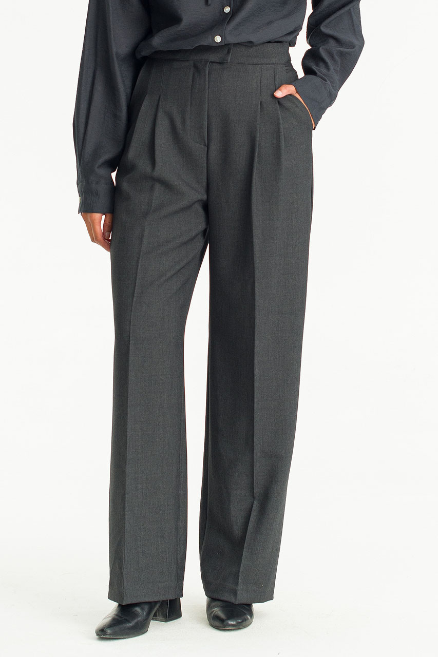 【PORTERNA】Raoul Pintuck Trousers Roana Pintuck Trousers, Charcoal