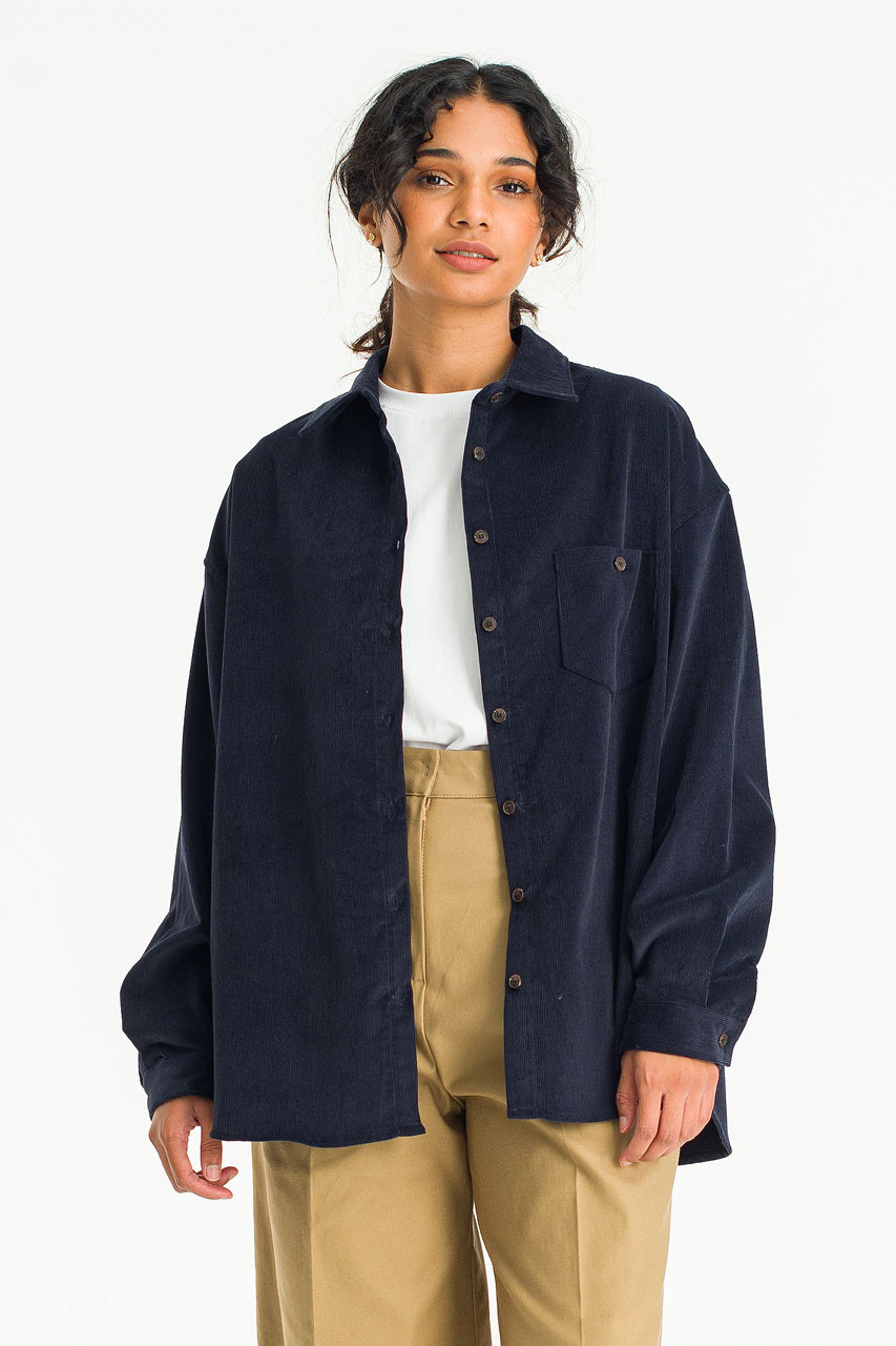 Maya Soft Cord Shirt, Navy