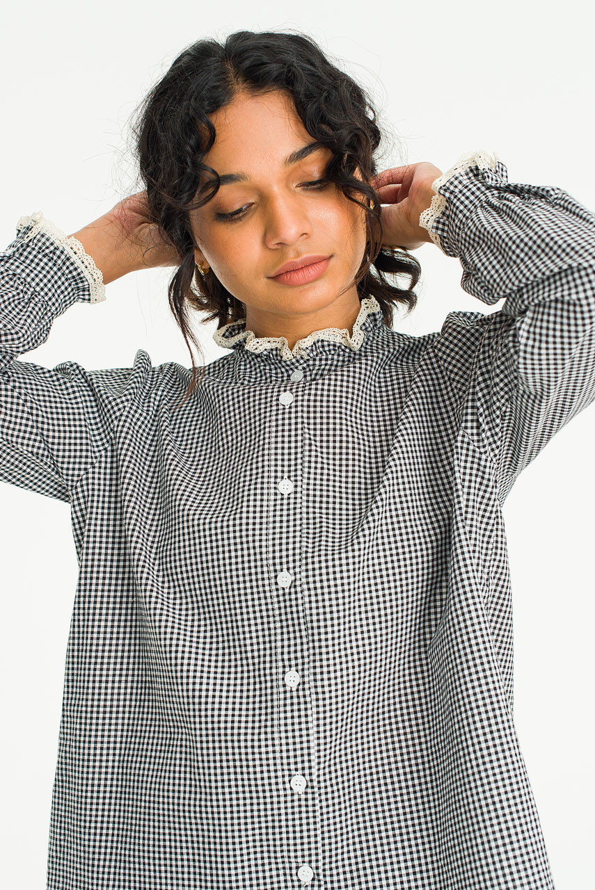 トップス BELPER GINGHAM BLOUSE (Black) 208831103-1-black?$n_750w$&wid