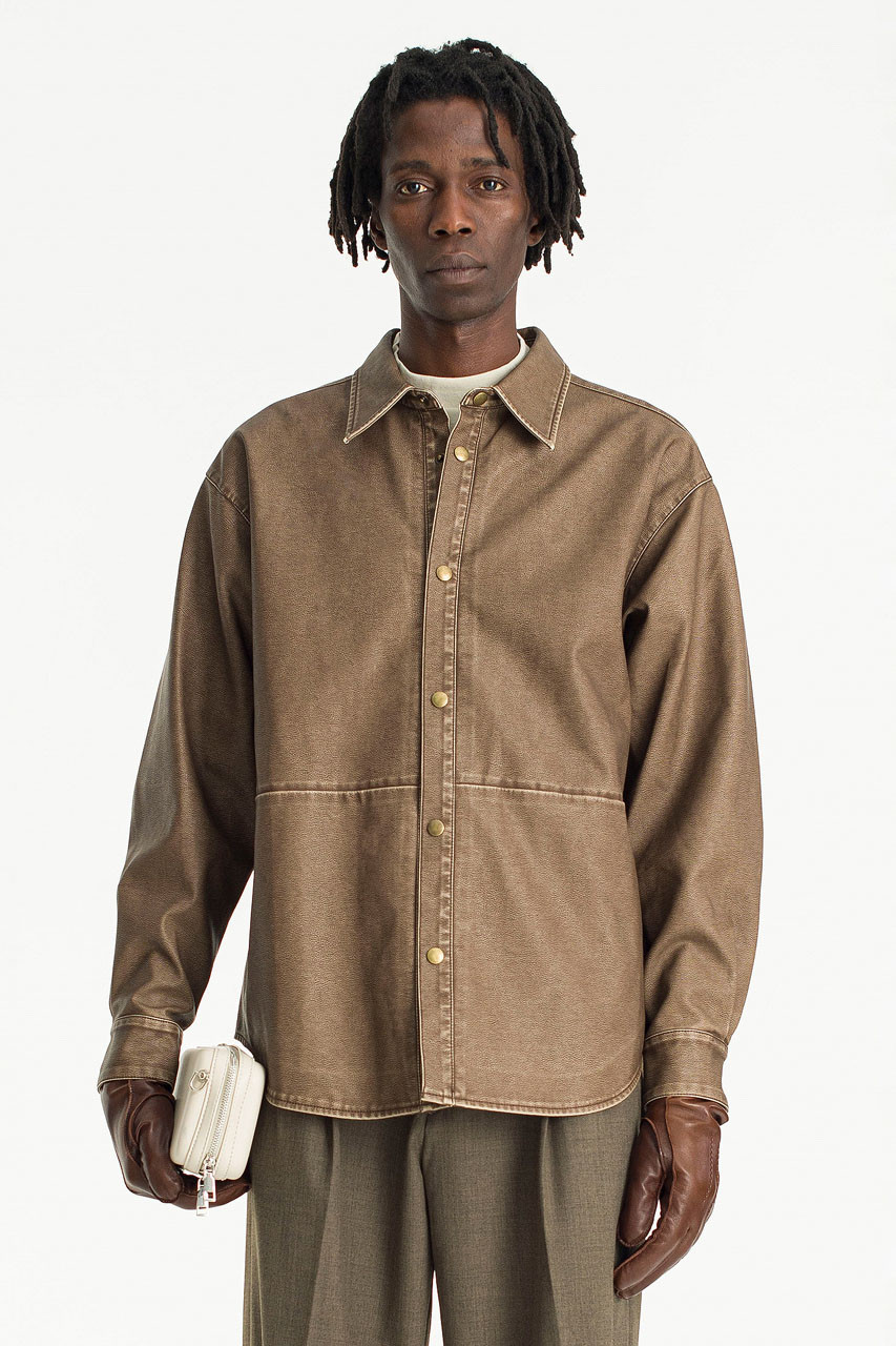 ★FACADE PATTERN★ Overfit leather jumper_brown 20241006-039-BROWN-01__25823.