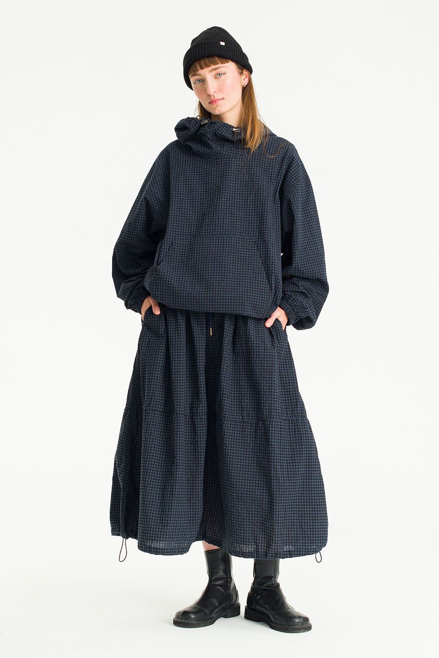 Kona Balloon Skirt, Black Gingham