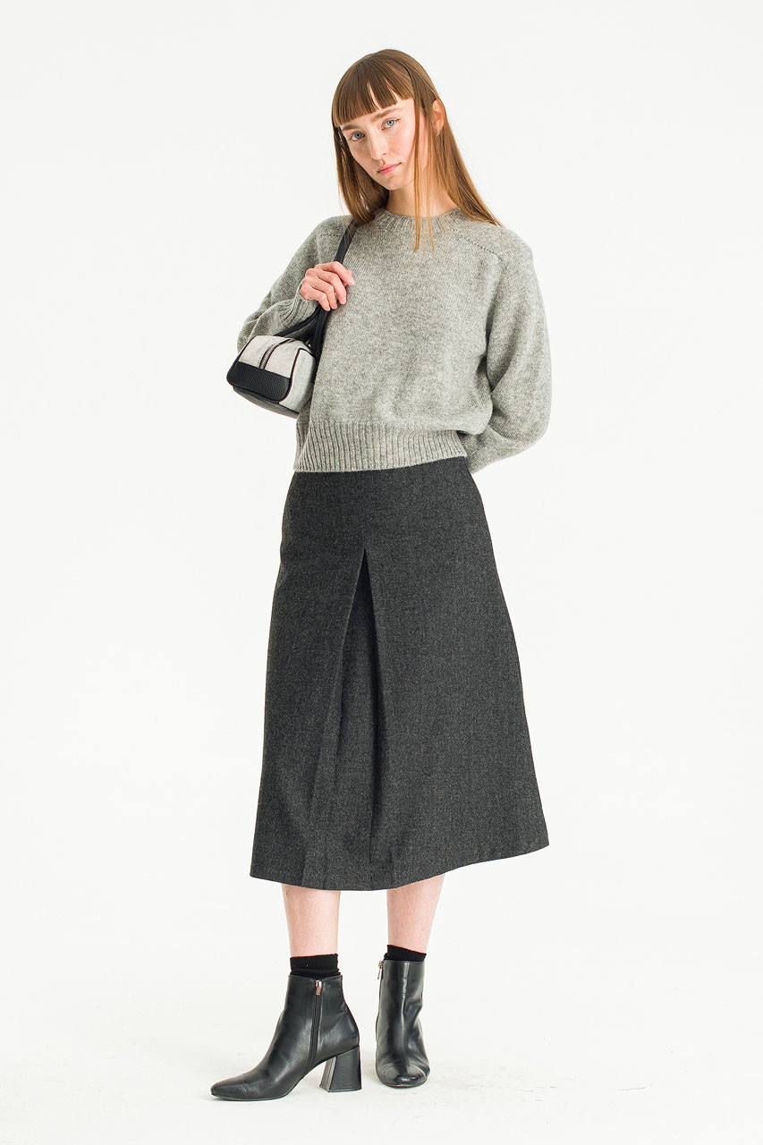 スカート elu Peony wool skirt- Charcoal/ Ivory ULLA_JOHNSON_FloraSkirt__GRAPH