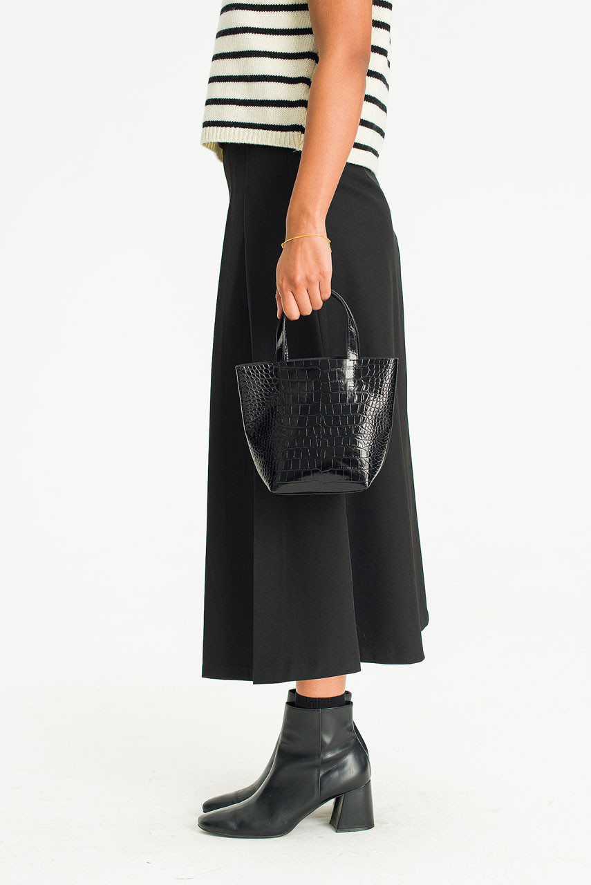 Cracked Shopper Bag, Black Cracked Shopper Bag, Black