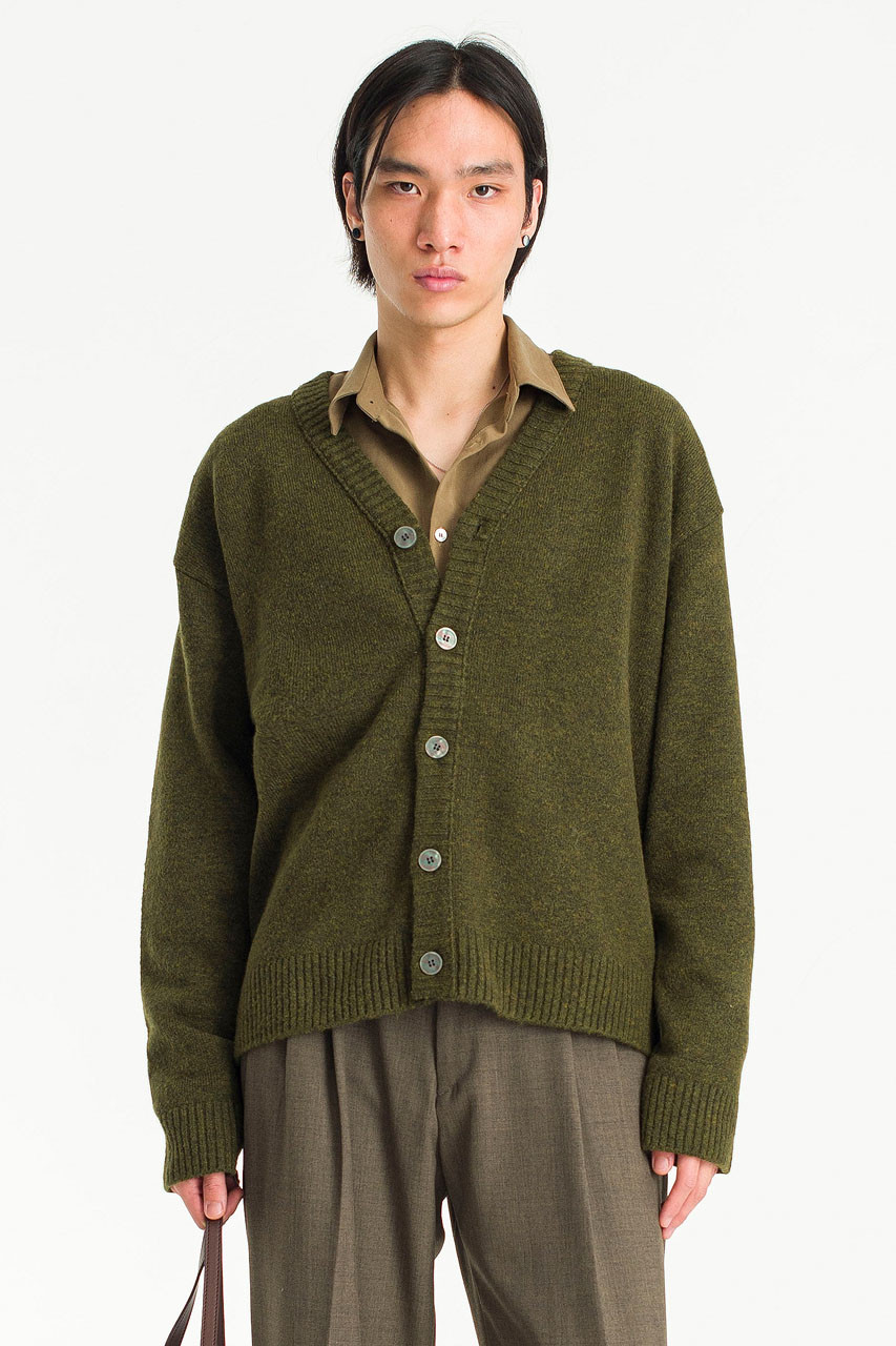 Menswear | Woollen Cardigan, Khaki