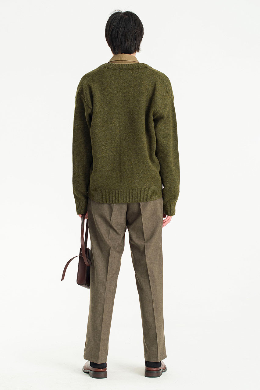 Menswear | Woollen Cardigan, Khaki