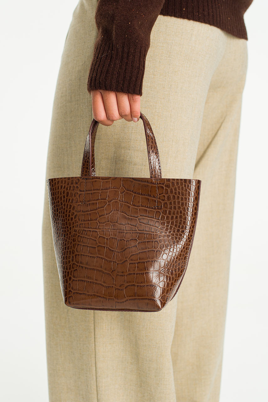 【ーーー】 ジャックルコー似 BROWN LEATHER Bowling-BAG SMALL STUDIO BOWLING BAG - LEATHER - BROWN | COS