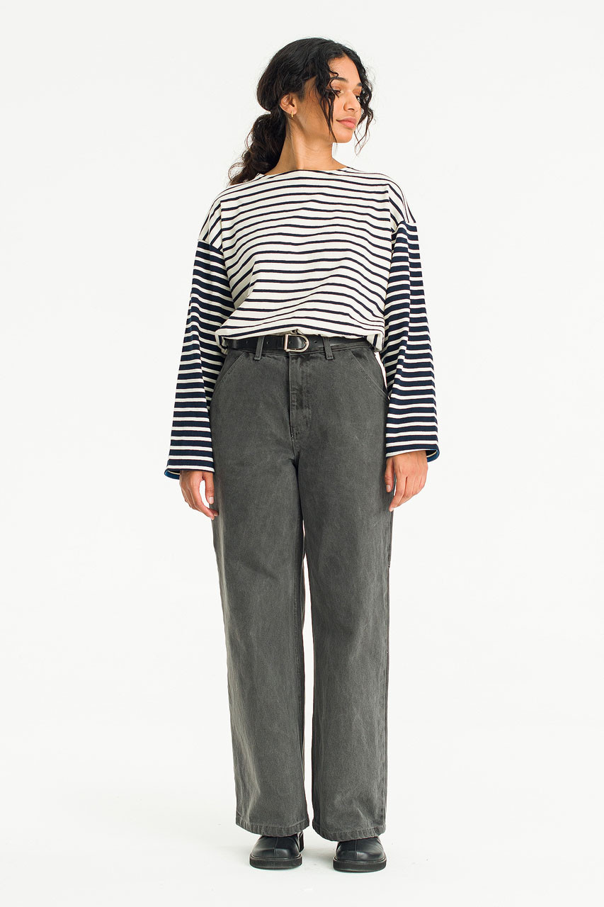 【oan】Allish Eyelet Carpenter Pants Ami Carpenter Pants, Charcoal