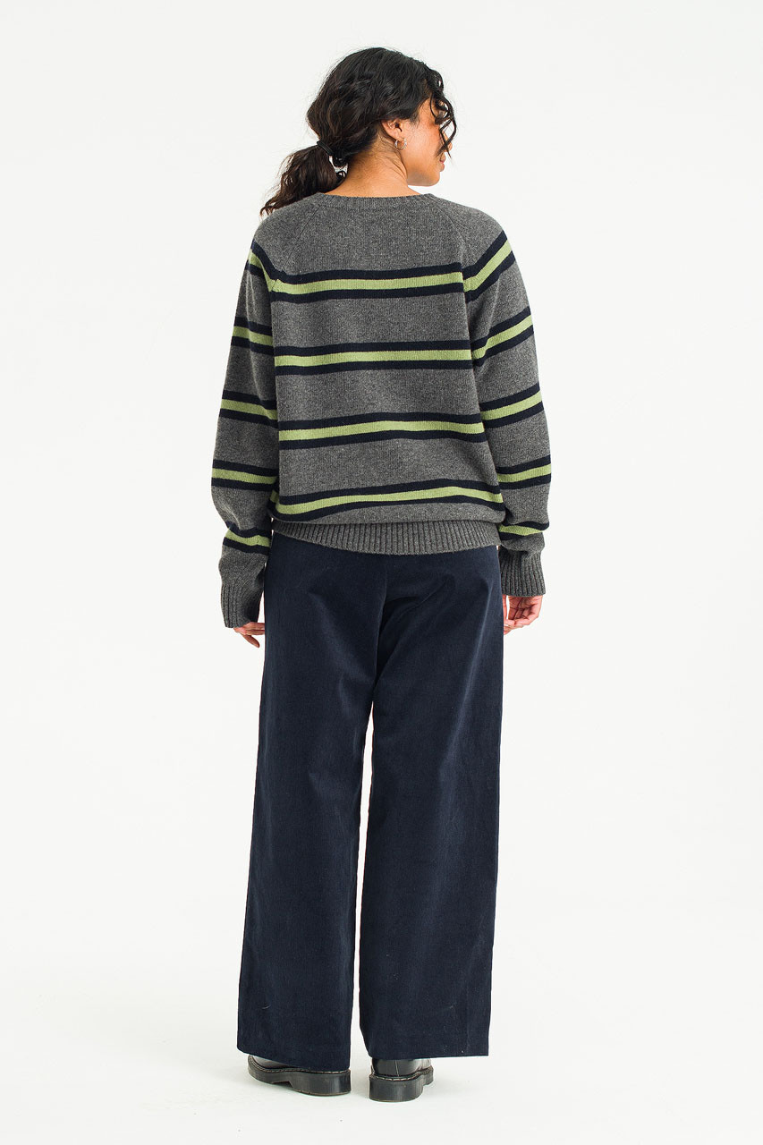 Himari Wool Stripe Jumper, Charcoal