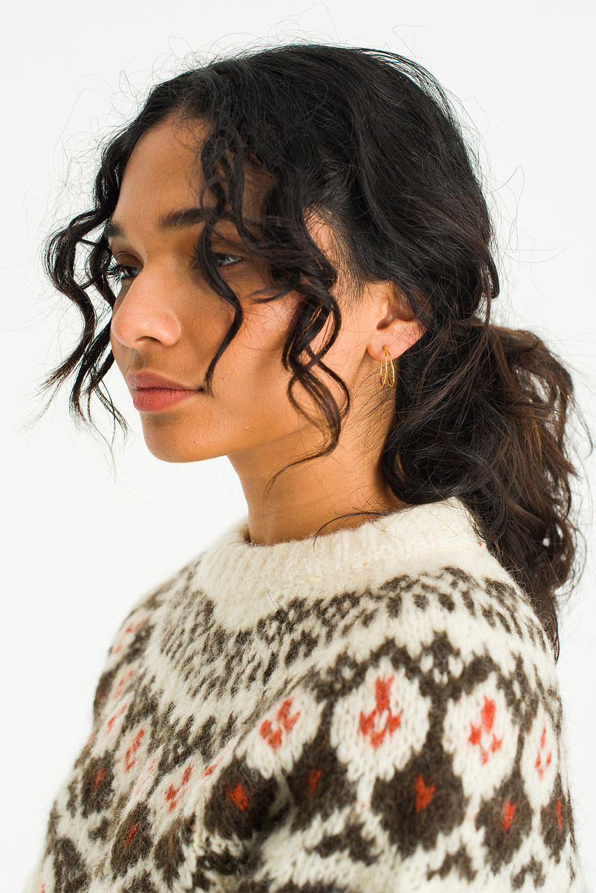 Simple Double Line Hoop Earrings, Gold