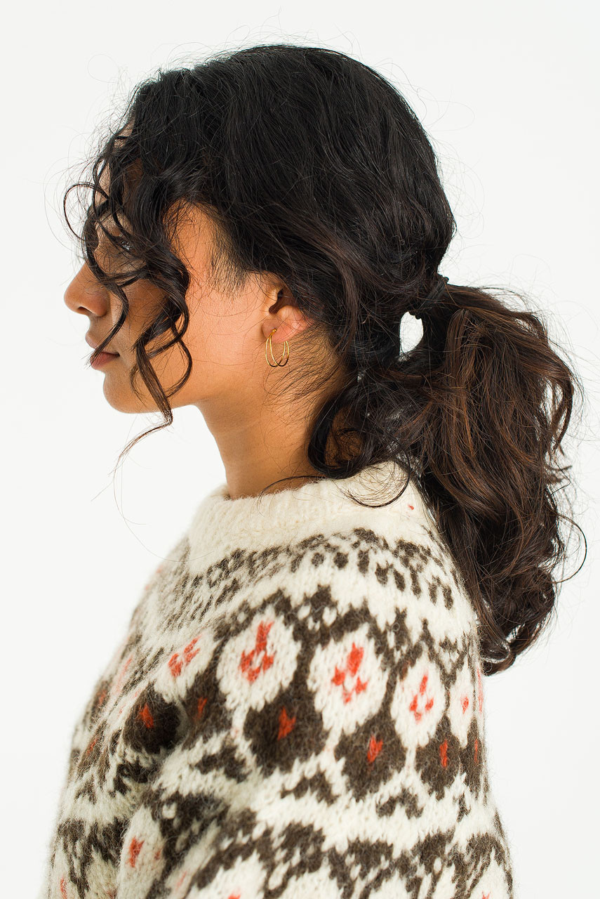 Simple Double Line Hoop Earrings, Gold